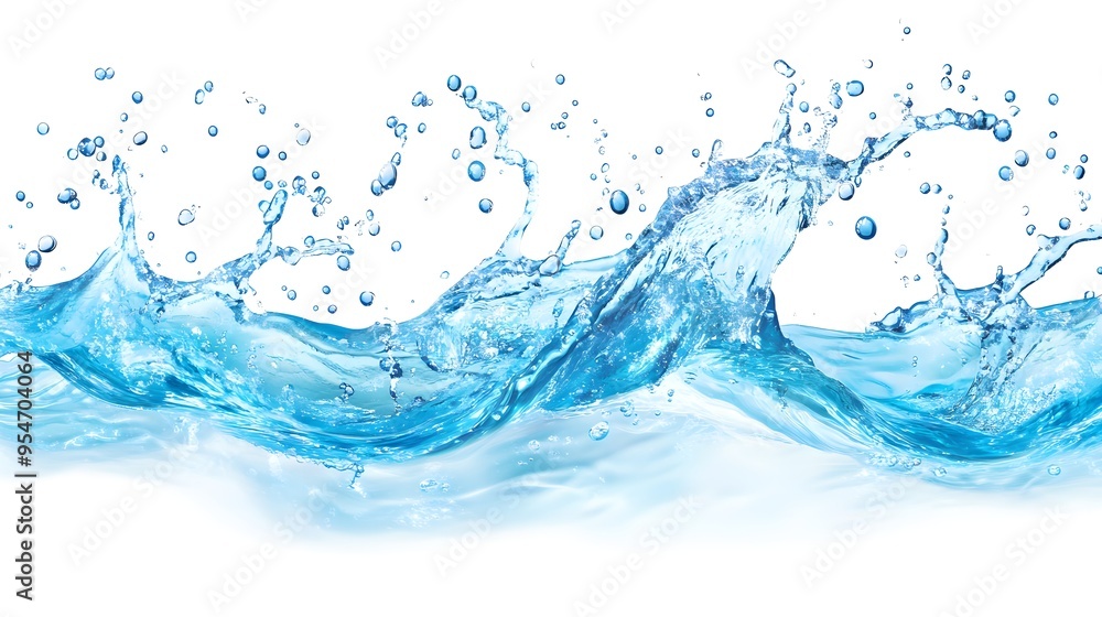 Blue Water Splash Isolated on White Background Blue Water Splash Isolated on White Background