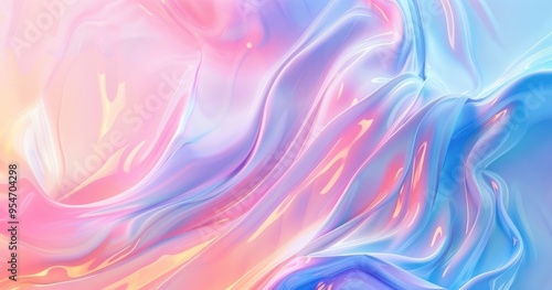 A vibrant abstract design featuring flowing pastel colors that create a sense of movement and fluidity.