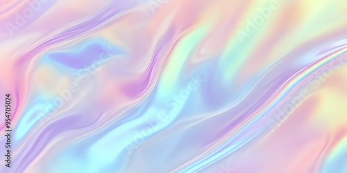 Wallpaper Mural Seamless trendy iridescent rainbow foil texture. Soft holographic pastel unicorn marble background pattern. Modern pearlescent blurry abstract swirl illustration. Torontodigital.ca