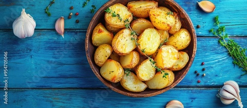 Crispy roasted potatoes wit...