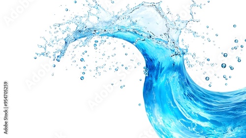 Wallpaper Mural Blue Water Splash Isolated on White Background Torontodigital.ca