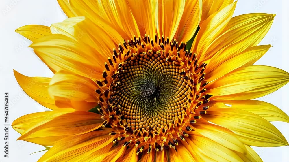 Close-up of vibrant yellow sunflower on white background Close-up of vibrant yellow sunflower on white background