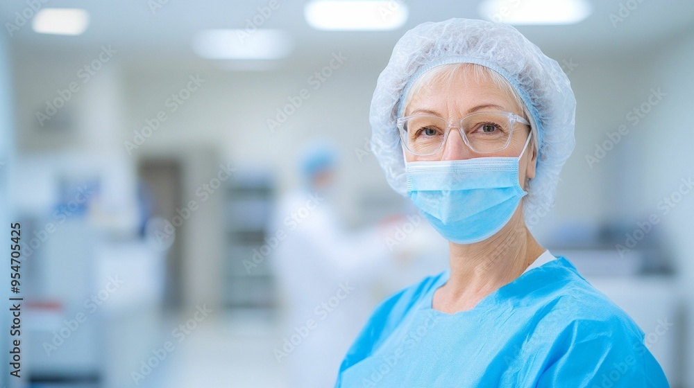 portrait of a female surgeon in uniform. International Doctor's Day. For banner, design, clinic, flyer portrait of a female surgeon in uniform. International Doctor's Day. For banner, design, clinic, flyer