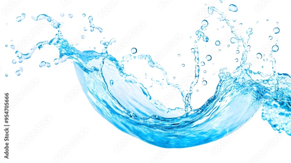 Blue Water Splash Isolated White Background Blue Water Splash Isolated White Background