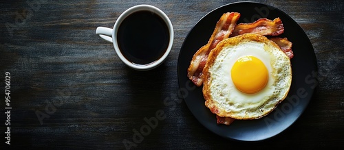 Breakfast featuring bacon a...