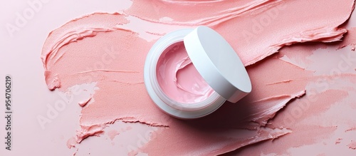 An open cosmetic jar set ag...