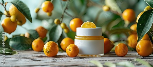 A white jar of cosmetic cre...