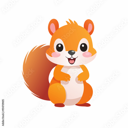 Squirrel Cute Small Cartoon Baby Animal Character
