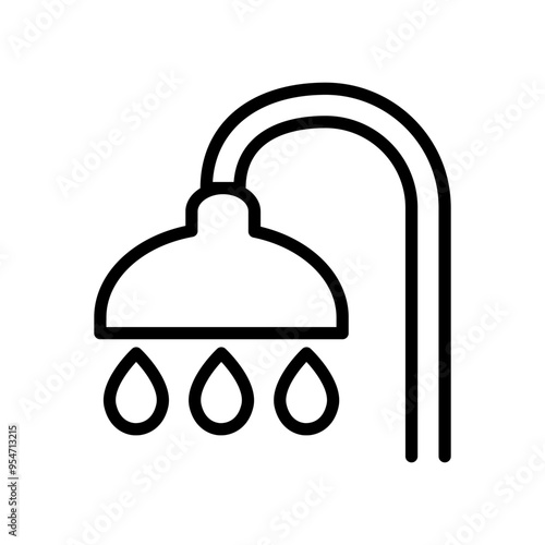 Shower icon in thin line style vector illustration graphic design