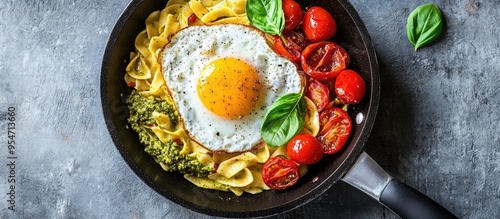 Italian pasta with pesto sa...