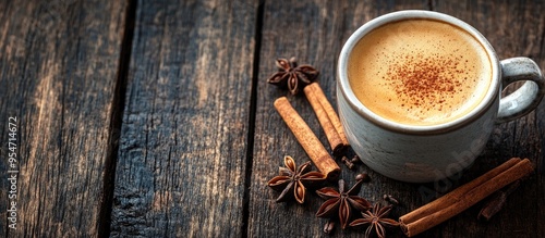 a cup of coffee with cinnam...