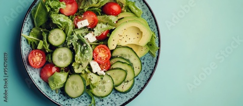 Green salad featuring slice...
