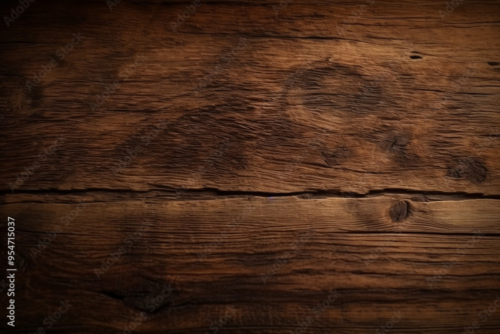 Fototapeta premium Long Banner with a Rustic Dark Wooden Texture
