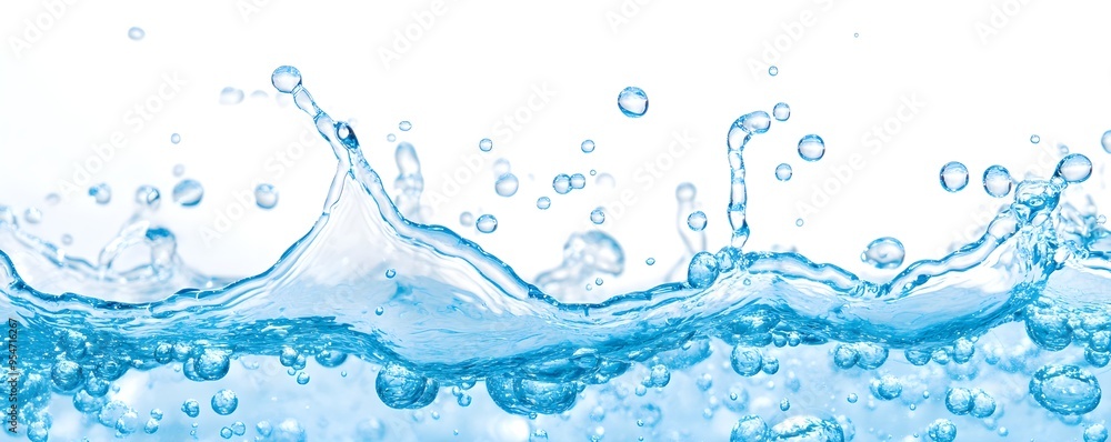 Blue Water Splash with Bubbles - Texture Background Blue Water Splash with Bubbles - Texture Background