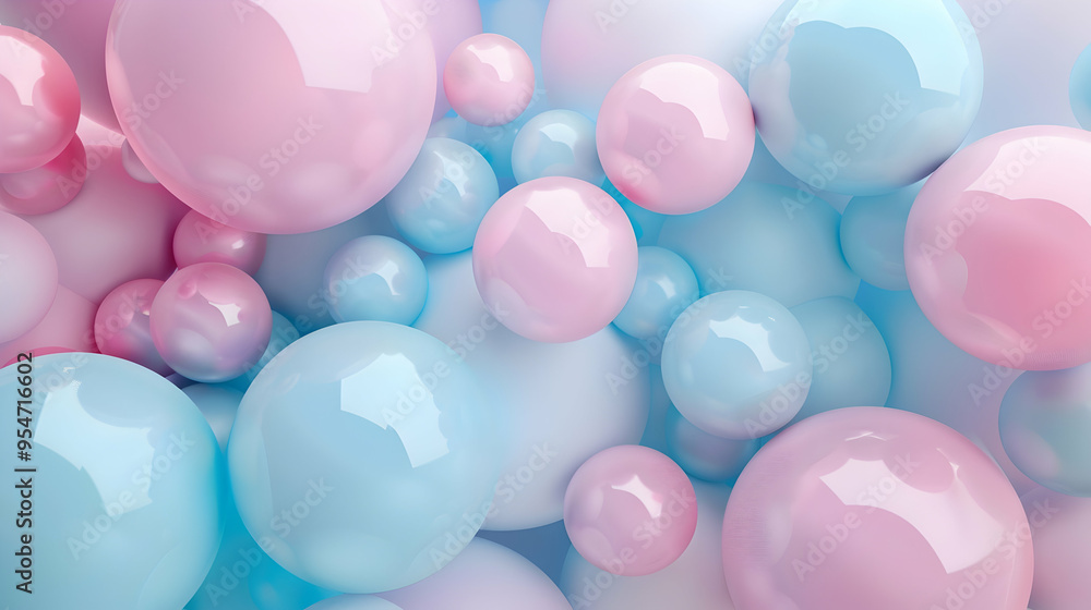Geometric shapes: Pastel spheres abstract background Geometric shapes: Pastel spheres abstract background
