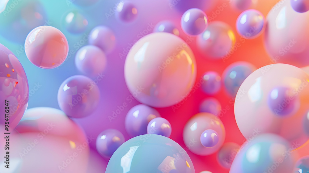 Geometric shapes: Pastel spheres abstract background Geometric shapes: Pastel spheres abstract background
