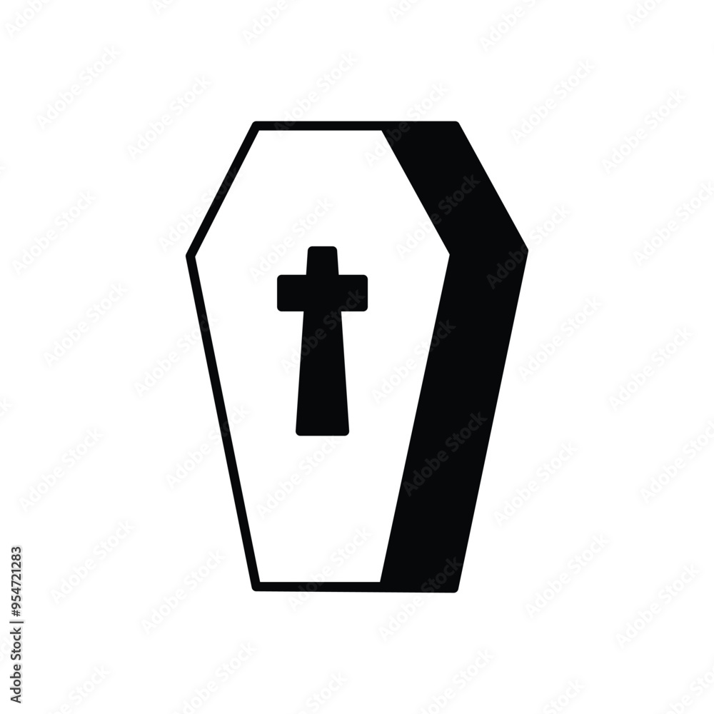 Obraz premium Coffin icon vector stock illustration