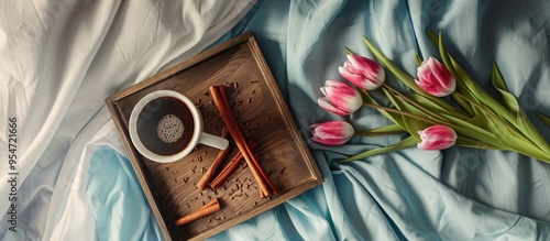 Coffee with cinnamon and pi...