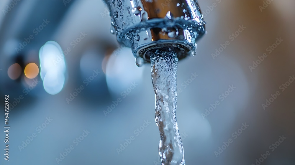 Closeup Photography of Water Trickling Down from a Slightly Opened Faucet Tap Creating Droplets Reflections and Minimal Abstract Patterns Closeup Photography of Water Trickling Down from a Slightly Opened Faucet Tap Creating Droplets Reflections and Minimal Abstract Patterns
