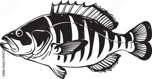 Flounder vector black silhouette design for T-Shirt