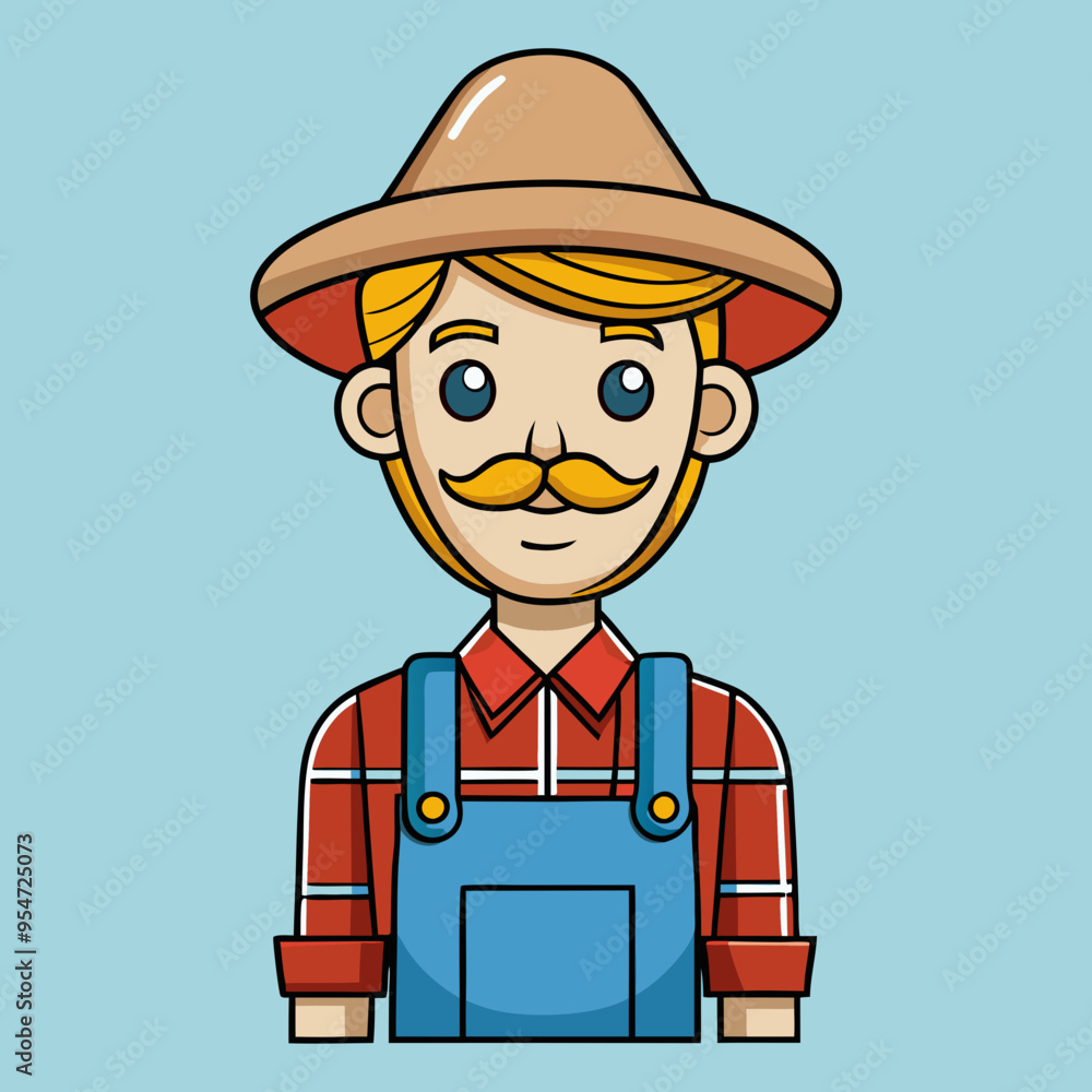 cartoon vector illustration of farmer cartoon vector illustration of farmer