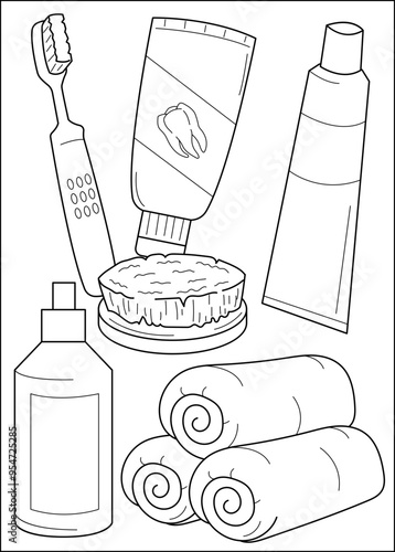 brush personal hygiene coloring book page