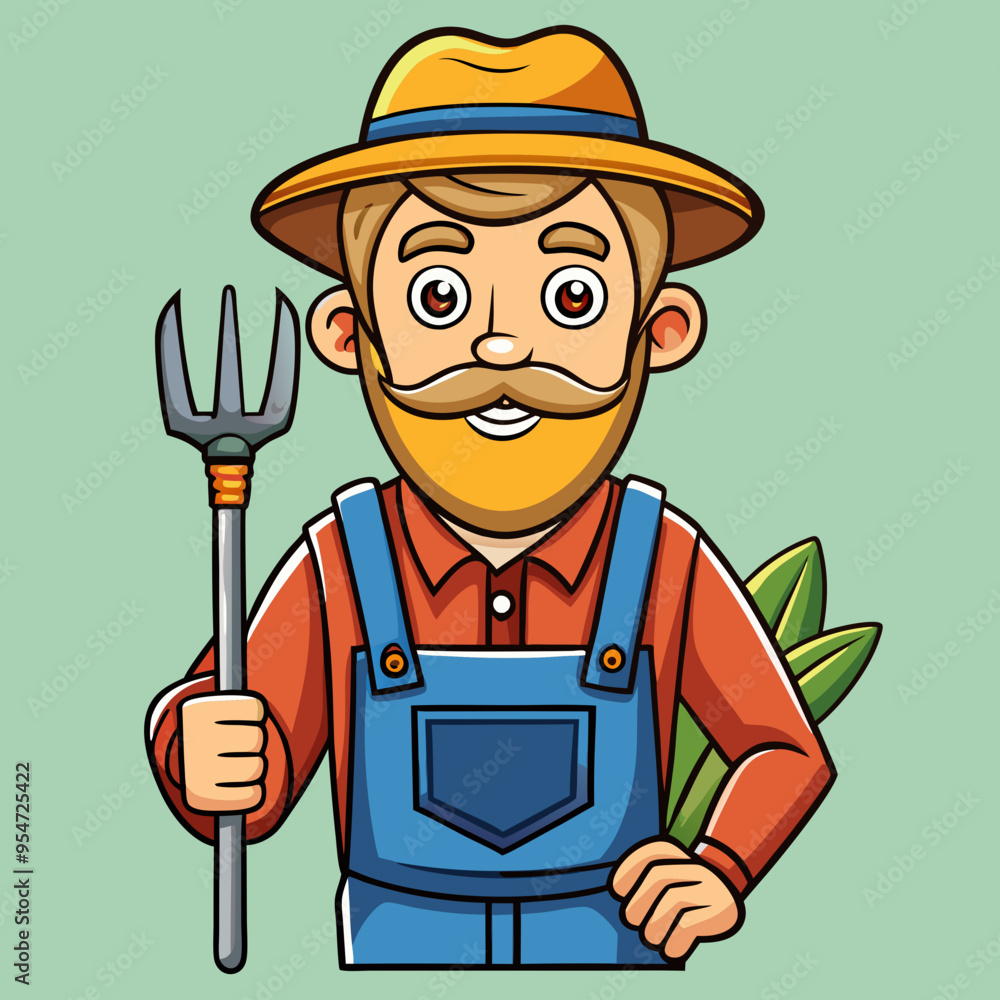 cartoon vector illustration of farmer cartoon vector illustration of farmer