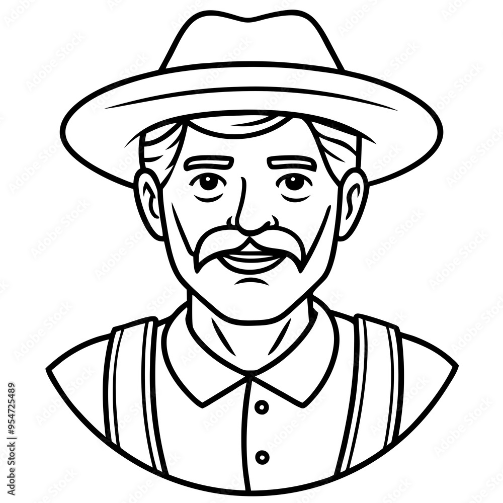 Fototapeta premium cartoon vector illustration of farmer