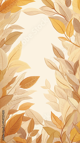 Vector foliage pattern frame