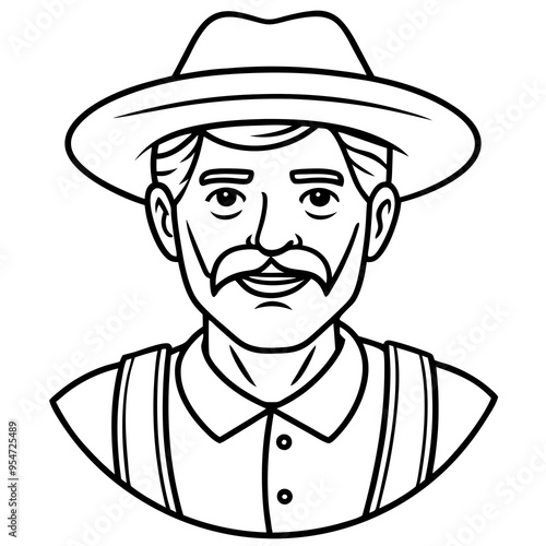 cartoon vector illustration of farmer