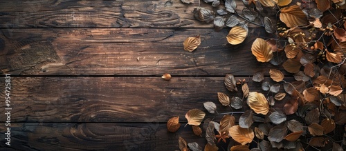 autumn dry plants on a wood...