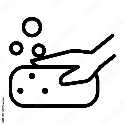 Sponge icon in thin line style vector illustration graphic design