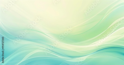 A serene abstract background featuring soft waves in shades of blue and green, ideal for calming visuals or design projects.