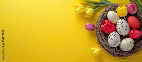 Easter card featuring eggs ...
