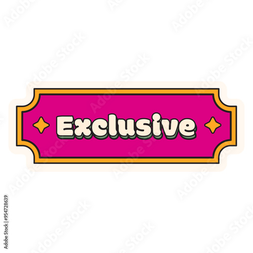 Exclusive Sticker. Vector Illustration photo