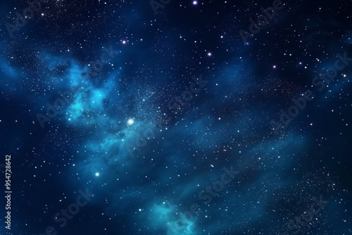 Space scene with red star and blue star in the galaxy. Panorama. Universe filled with stars, nebula and galaxy,