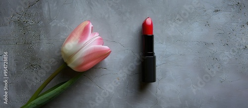 Pink lipstick alongside a t...
