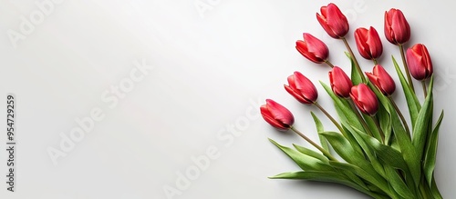 Bouquet of spring tulip flo...