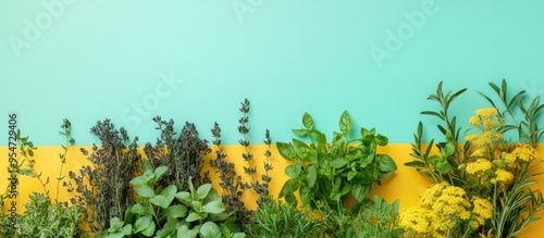 Arrangement of various herb...