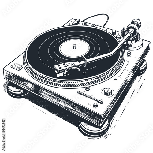 Turntable vinyl, vector illustration
