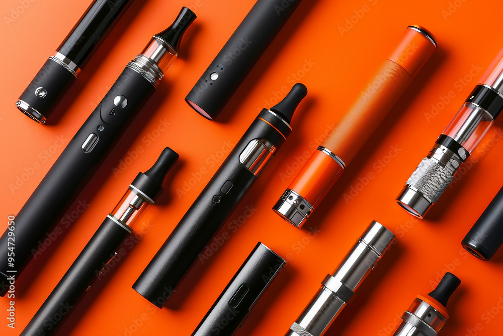 Promotion of electronic cigarette vape unhealthy habit lifestyle, vibrant colorful Generative AI photo Promotion of electronic cigarette vape unhealthy habit lifestyle, vibrant colorful Generative AI photo