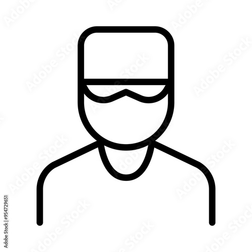 Deliveryman icon in thin line style vector illustration graphic design