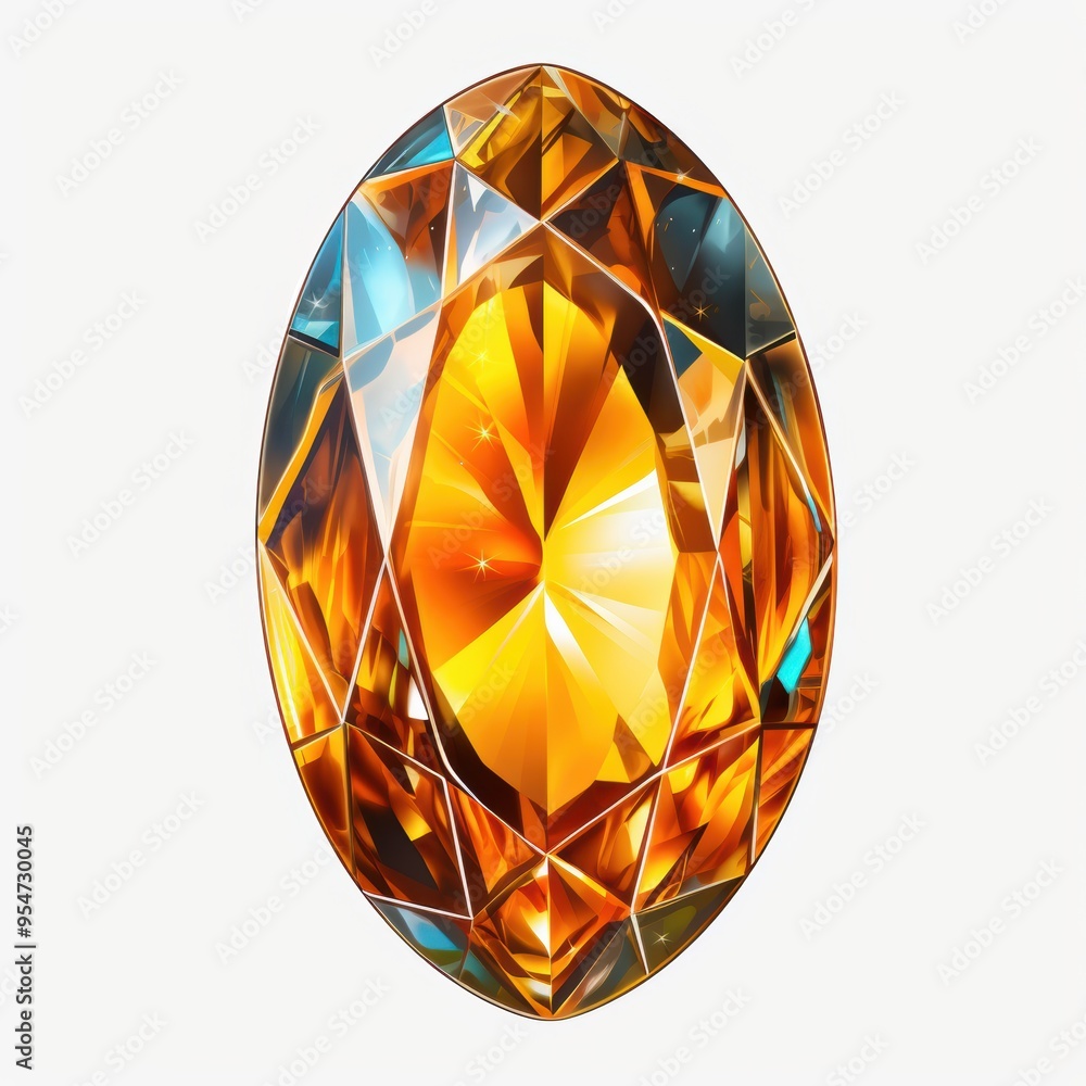 A stunning orange citrine gemstone featuring a brilliant teardrop cut on a white background A stunning orange citrine gemstone featuring a brilliant teardrop cut on a white background