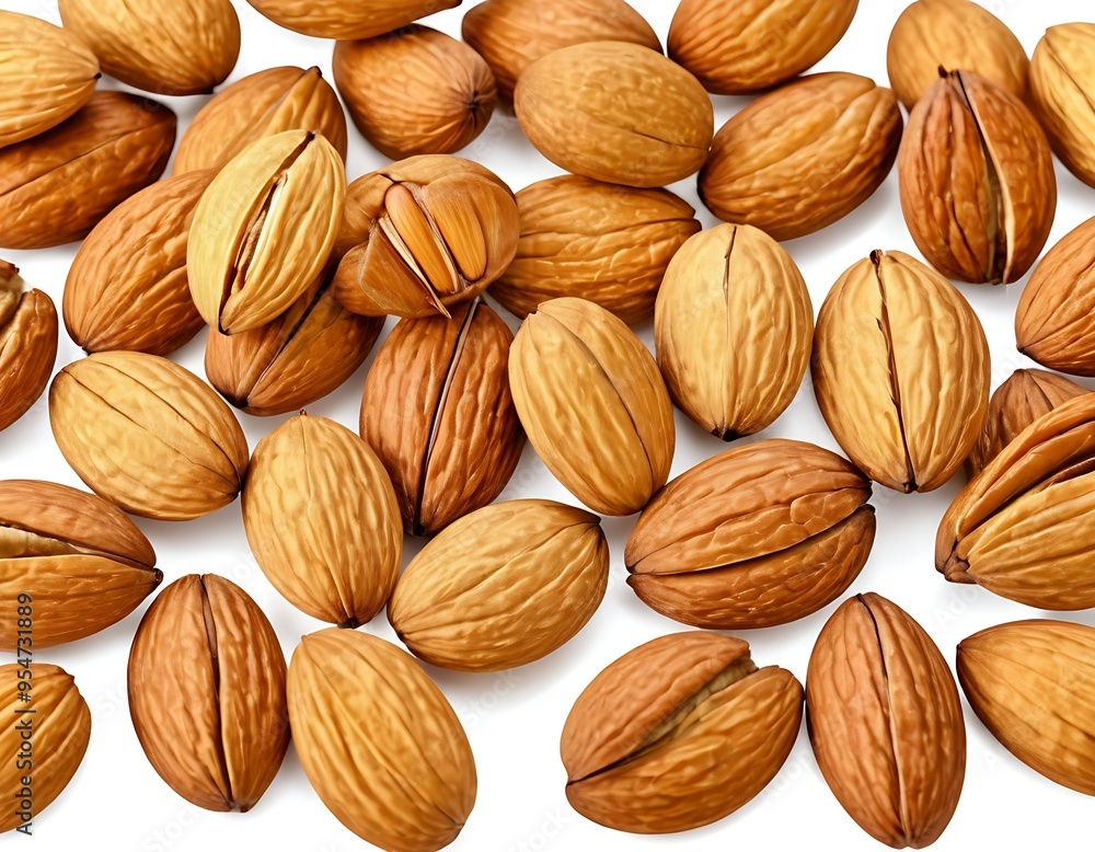 Almonds, isolated on white background Almonds, isolated on white background