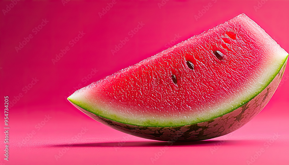 slice of watermelon on pink background slice of watermelon on pink background