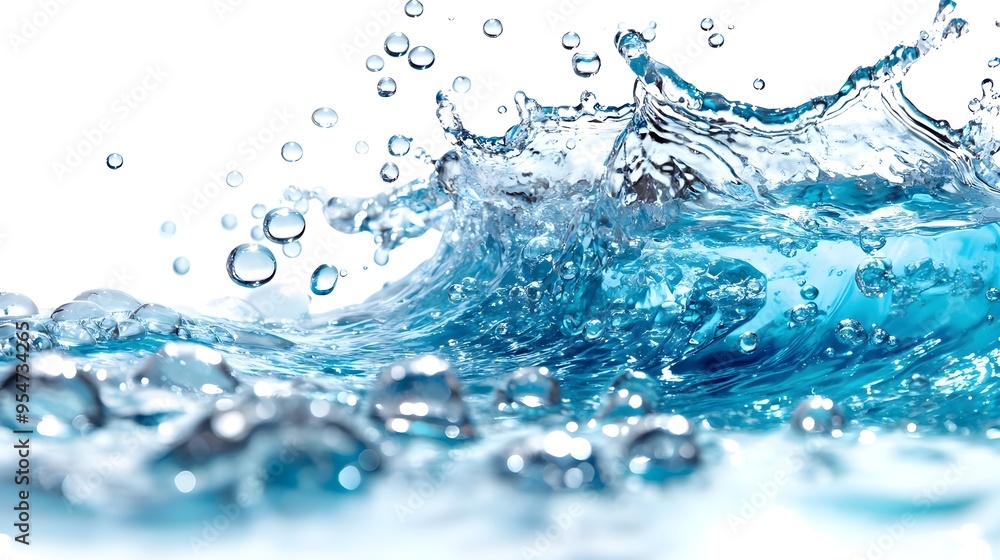 Splashing Water with Air Bubbles Closeup Splashing Water with Air Bubbles Closeup