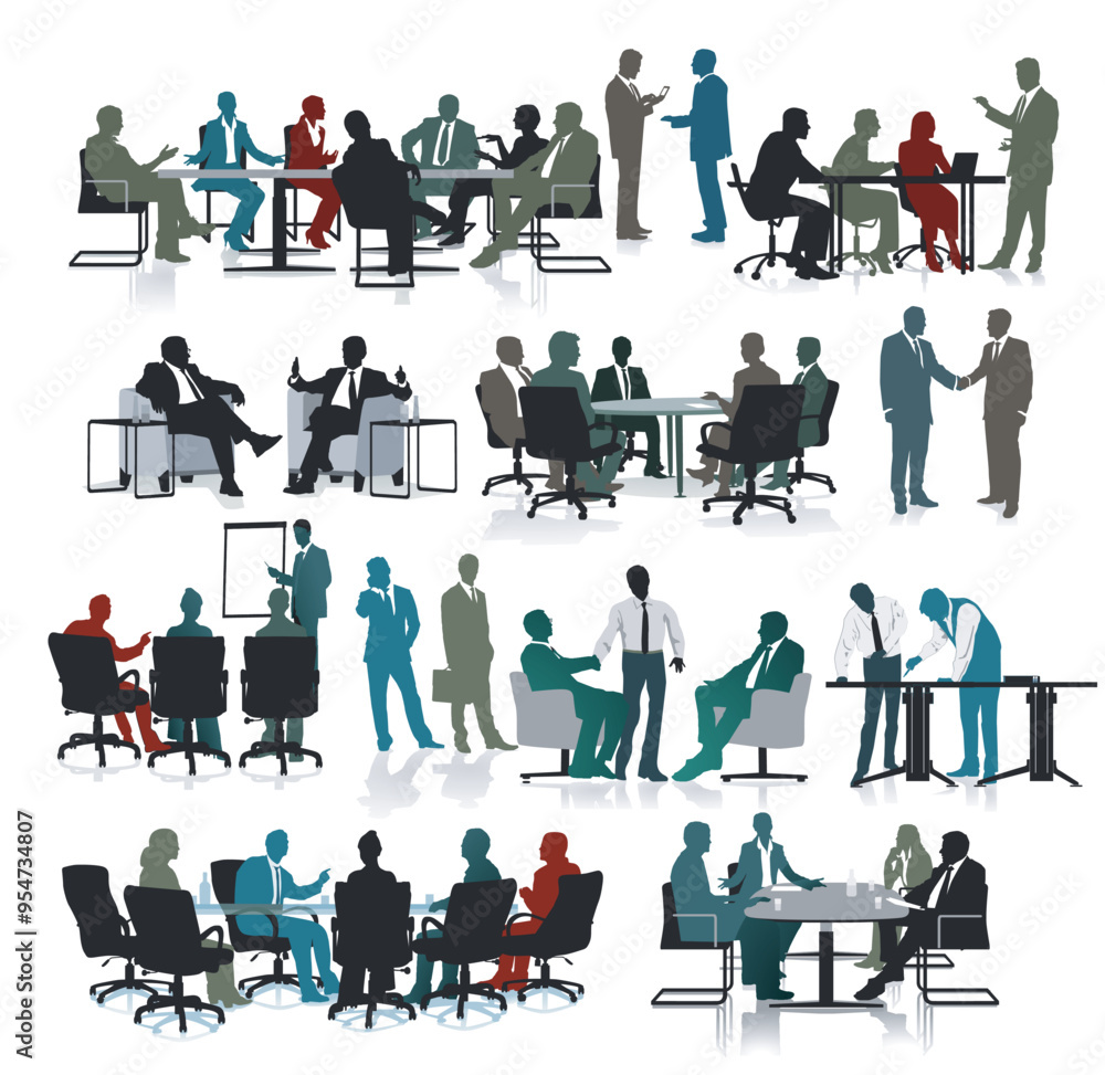 Arbeitsgruppen von Personen beim Meeting. illustration, Office Manager.eps Arbeitsgruppen von Personen beim Meeting. illustration, Office Manager.eps
