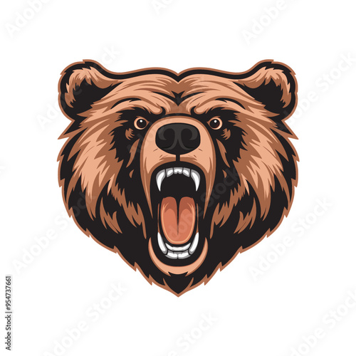 Bear roar design illustration logo