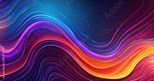 A vibrant abstract design featuring flowing waves of color, creating a dynamic and energetic visual experience.