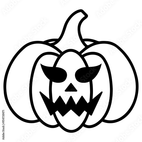 Halloween Jack O Lantern Pumpkin Isolated On White